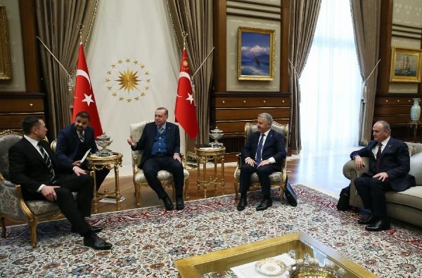 Musk meets with Turkish President Erdogan late last year during his visit to Turkey.