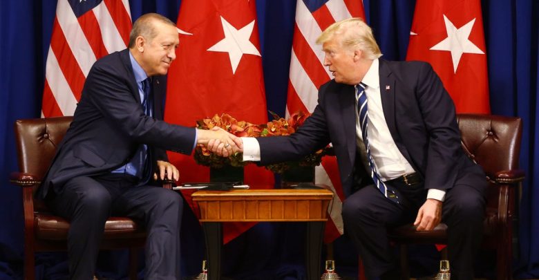 Erdogan and Trump shakes hands in New York