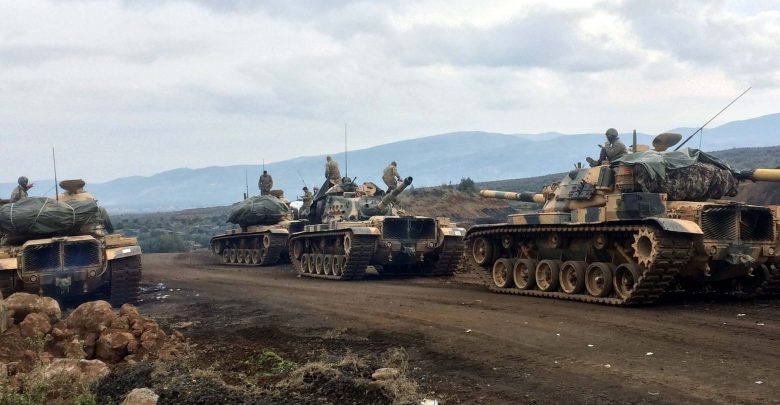 Turkish tanks march in northern Syria