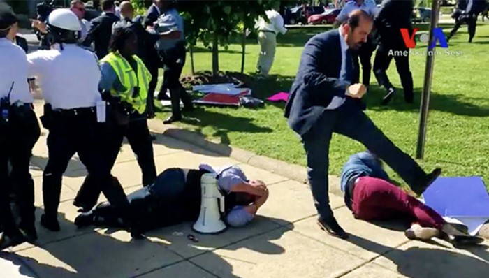 Erdogan's bodyguards beat protesters in Washington