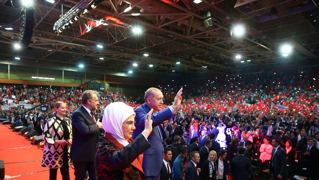 erdogan holds an election rally in Sarajevo