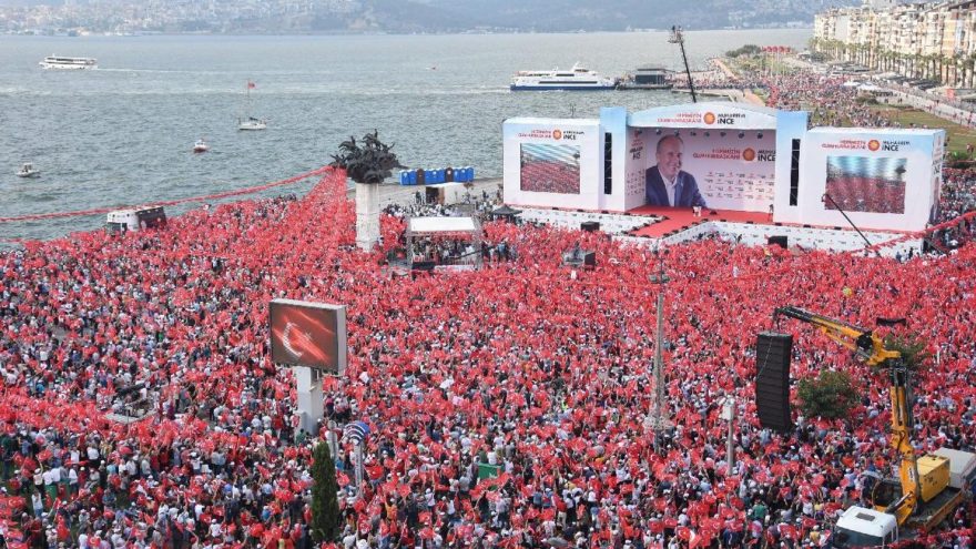 CHP candidate Muharrem Ince speaks in Izmir