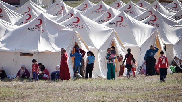 Syrian refugees in a camp in southern Turkey