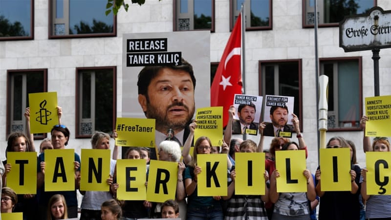 Amnesty International calls for the release of Turkey chairman Taner Kilic