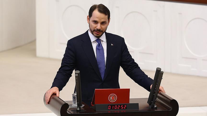 Finance and Treasury Minister Berat Albayrak speaks in Parliament