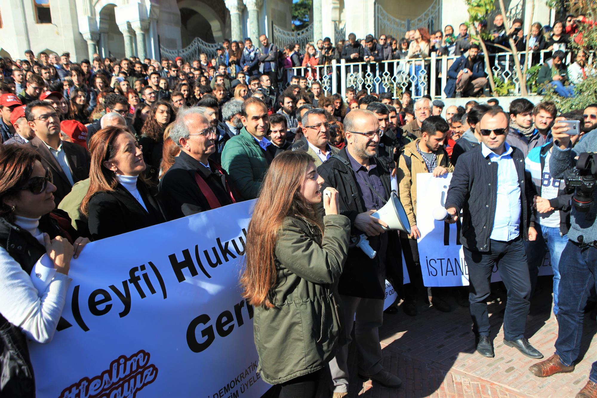 purged academics protest their dismissal in Turkey