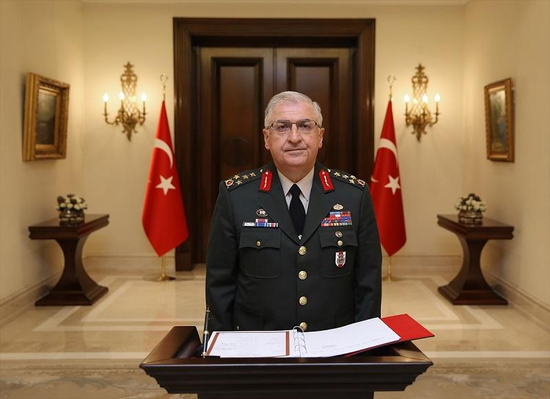 New Turkish military chief Gen. Yasar Guler at presidential palace