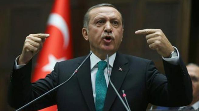 President Erdogan giving a speech