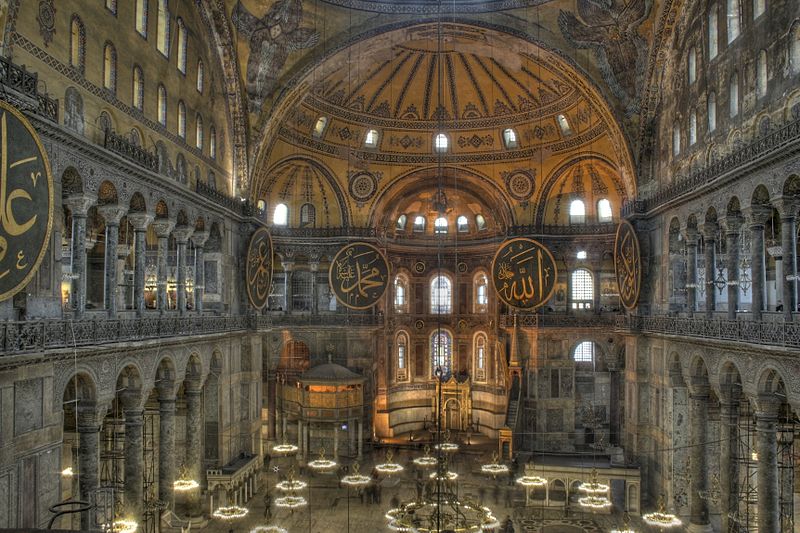 Inside view of Hagia Sophia.