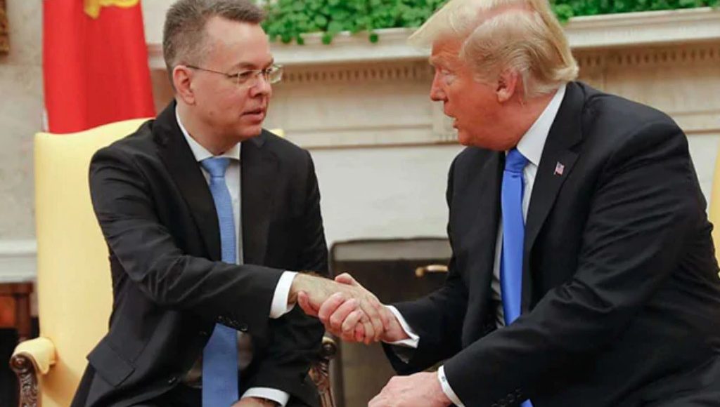 American pastor Andrew Brunson meets with U.S. President Donald J. Trump at the White House.
