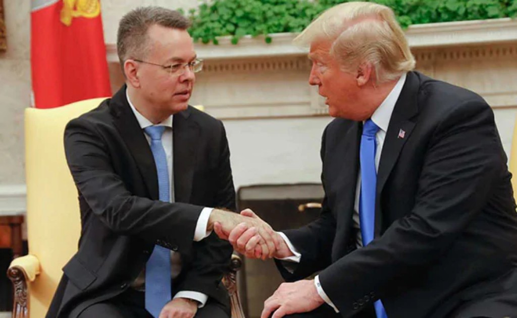 American pastor Andrew Brunson meets with U.S. President Donald J. Trump at the White House.